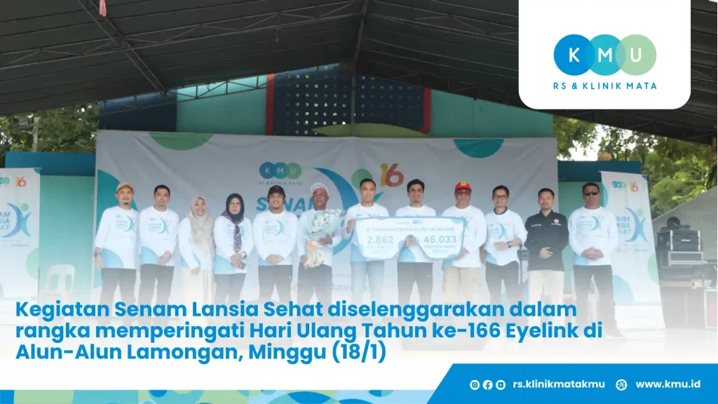 Rangkaian HUT ke-16 Eyelink, RS Mata KMU Lamongan Gelar Senam Lansia Sehat Di Alun-Alun Lamongan